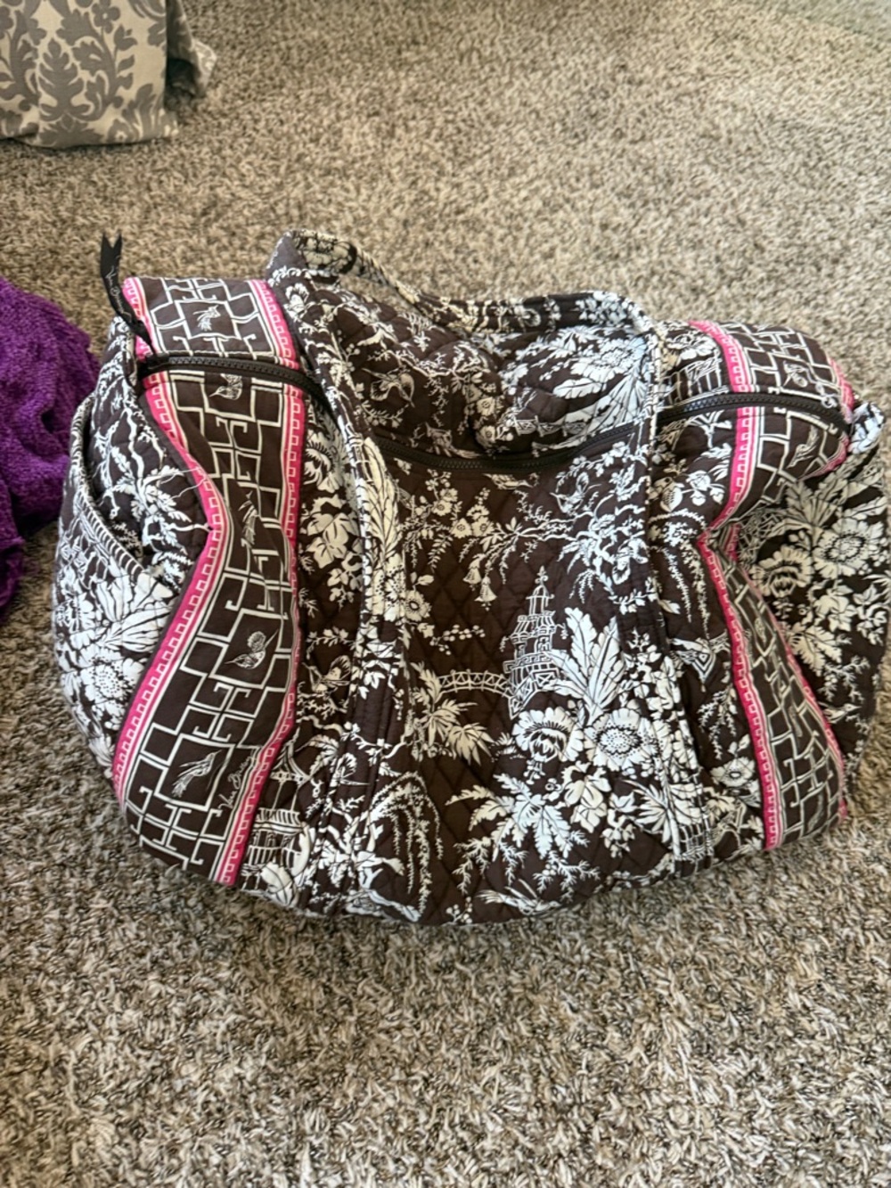 Vera Bradley Quilted Floral Tote Bag in Imperial Toile
